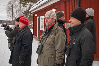 Fågelskådare vid Väsby gård, Järvafältet